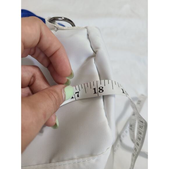 Halara white and blue one size gymbag /travel bag new with tags - Picture 11 of 11